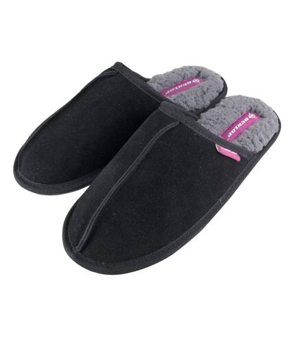 Dunlop - Mens Fleece Lined Mule Checked Slippers