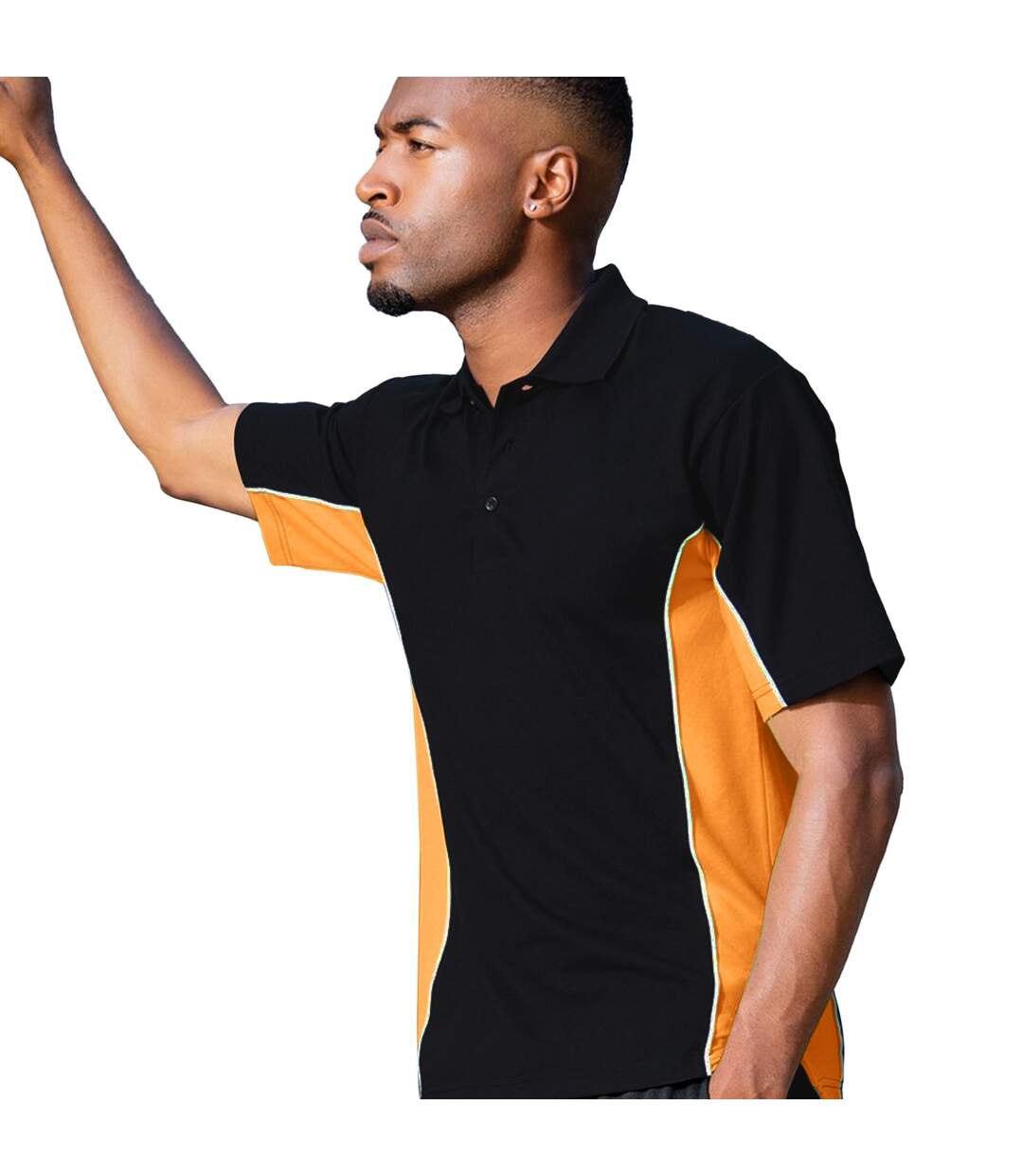 Polo À Manches Courtes Homme Noir Orange Blanc GAMEGEAR-3