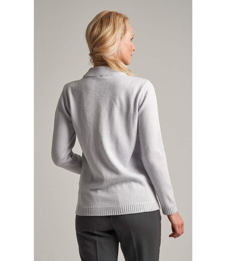 Pull doux torsades côtes strass col montant
