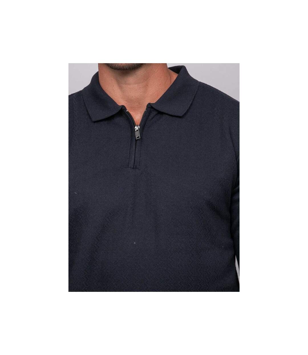 Pull polo manches longues col zippé LINETOX-3