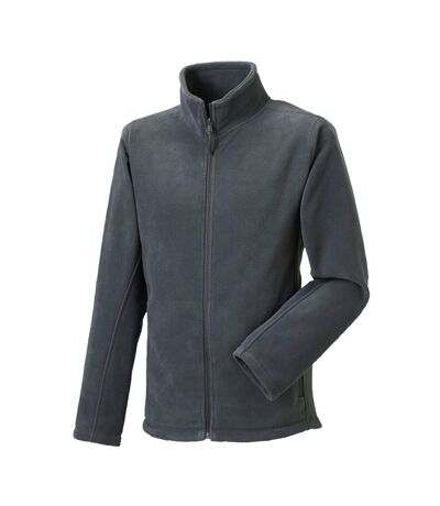 Mens outdoor full zip fleece jacket convoy gray Russell