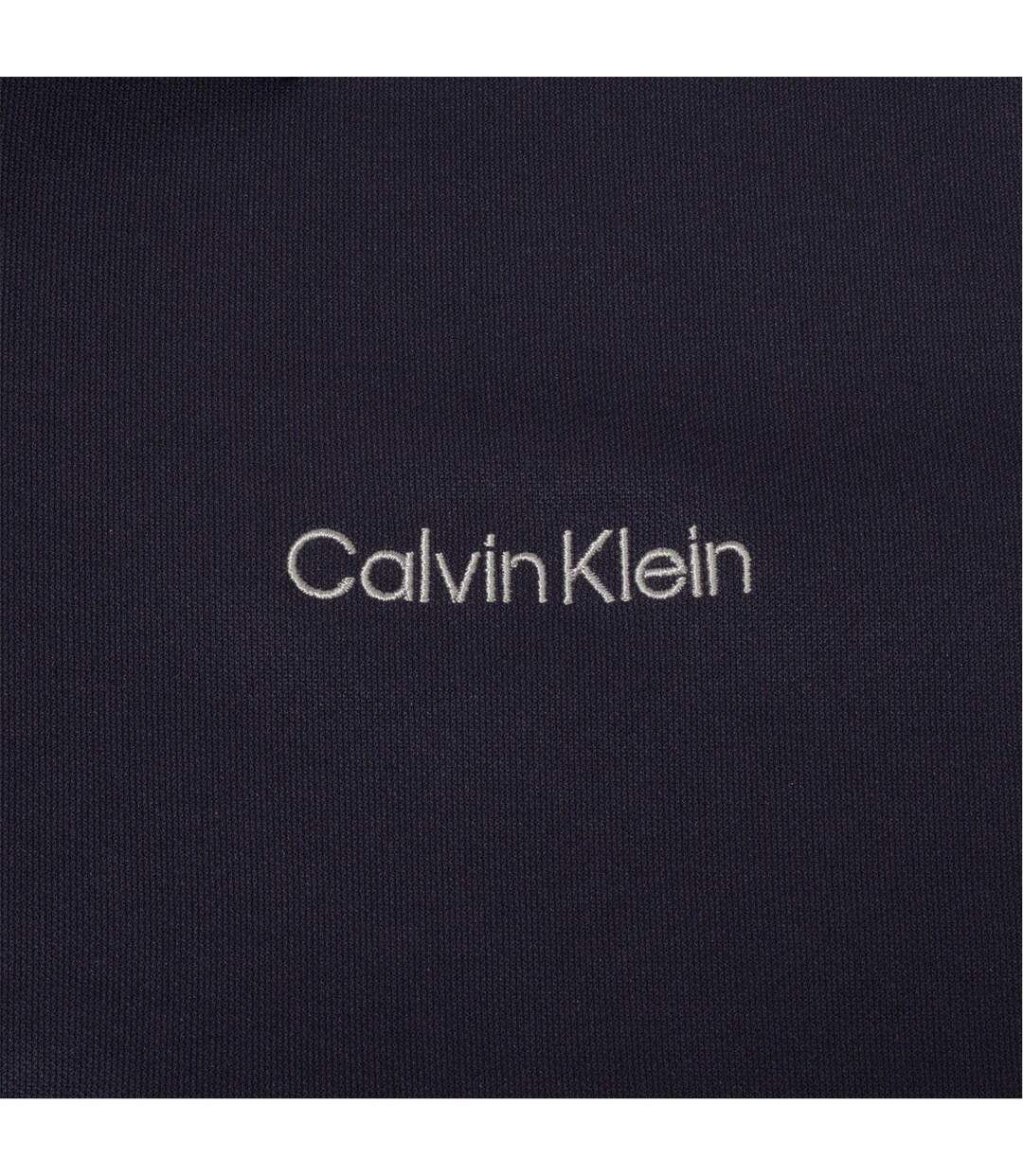 Mens Embroidered Collared Polo Shirt Denim Navy Calvin Klein-4