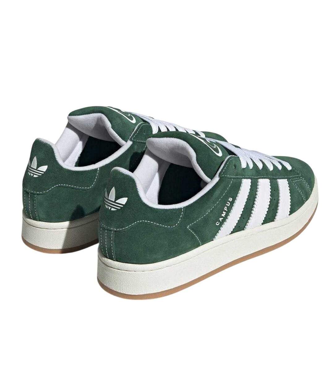 Unisex Adult Campus 00s Leather Flat Trainers Dark Green White Adidas-3