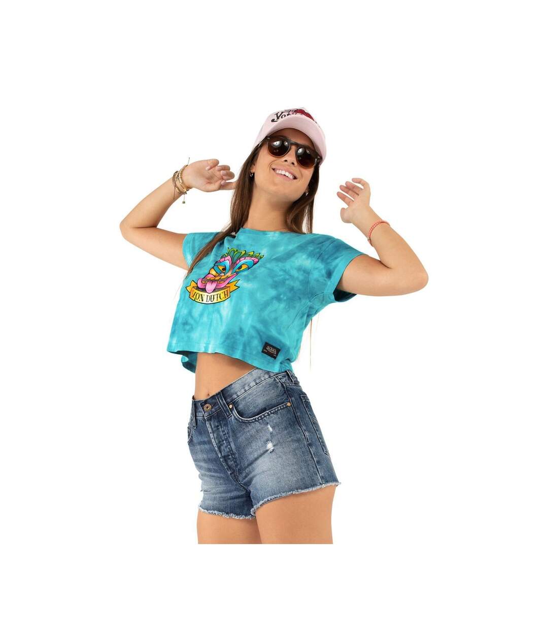 Crop top Tie and Dye femme en coton Tika Vondutch-4