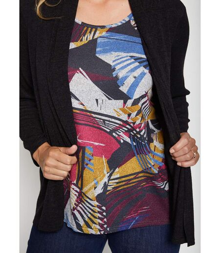 T-shirt maille chaude long effet 2 en 1