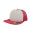 Unisex Snap 90s Flat Visor 5 Panel Trucker Cap White Red Atlantis-1