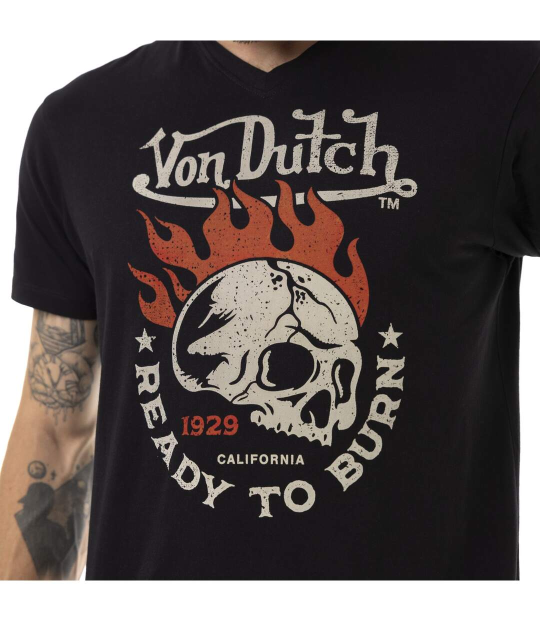 T-shirt homme col rond en jersey print devant Burnd Vondutch-2