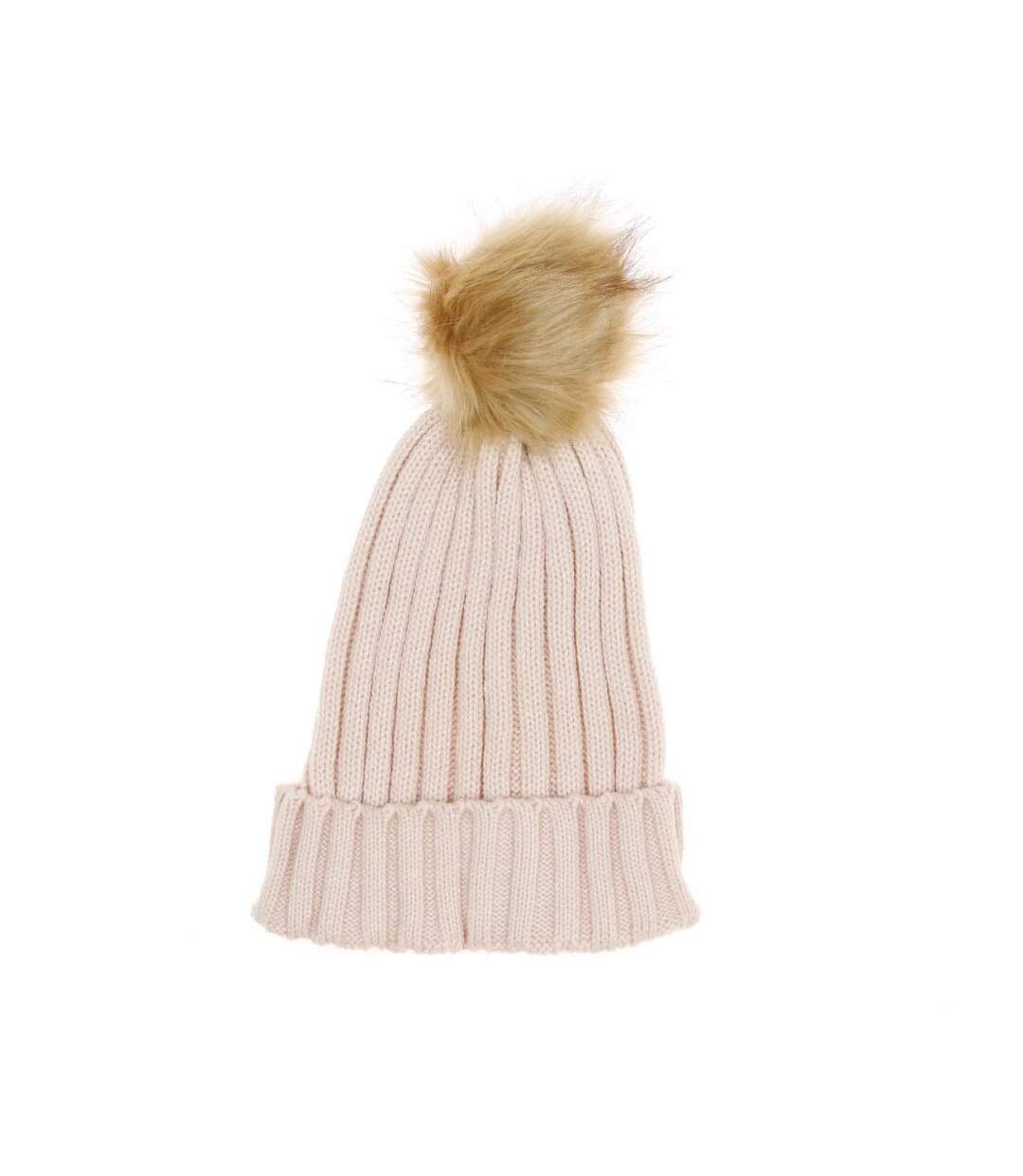 Bonnet Rose Femme Infinitif Paris Pompon - Taille unique