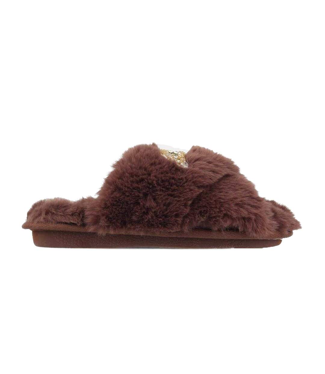 Chaussons Motif/style Lune Et Étoiles Femme Marron Biba-1