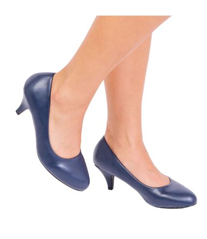 Where´s that from womens/ladies shea faux suede low heel court pumps dark blue Where's That From