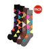 Pack Of 4  Mens Argyle Socks  Black Multicoloured Soxy-1