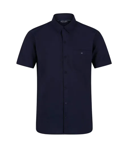 Regatta Mens Mikel Oxford Short-Sleeved Shirt (Navy) - UTRG7270