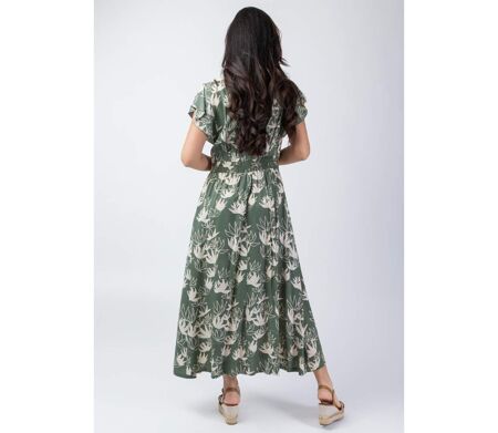 Robe longue manches courtes ARETHA fleurie pastel Coton Du Monde