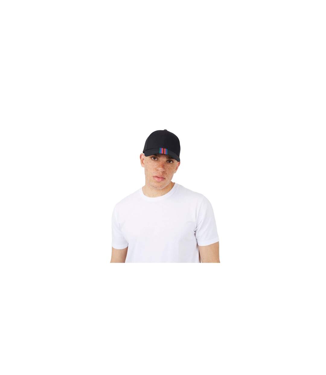 Stripe Detail Cap Black Yellow Brave Soul-1