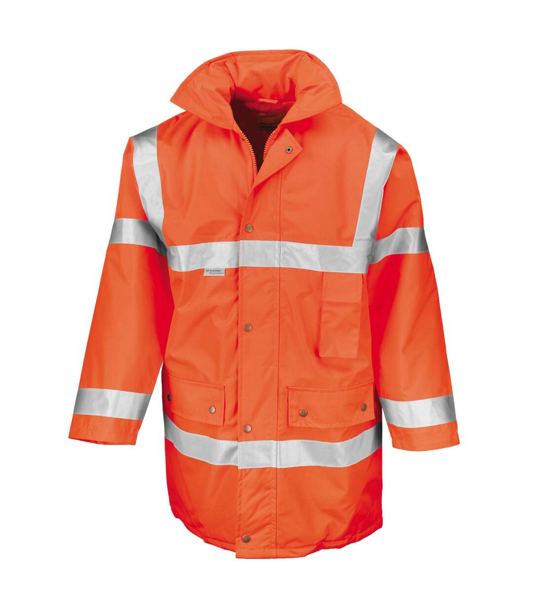 Mens motorway hi-vis coat orange SAFE-GUARD by Result