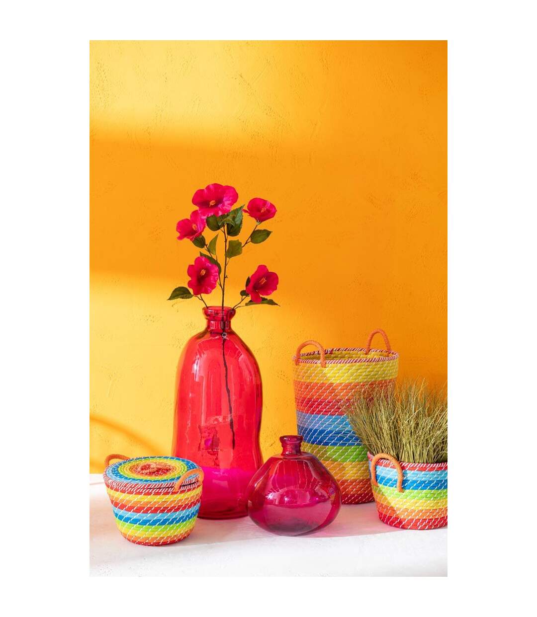 Vase Bulle en Verre Mexican 32cm Fuchsia-2