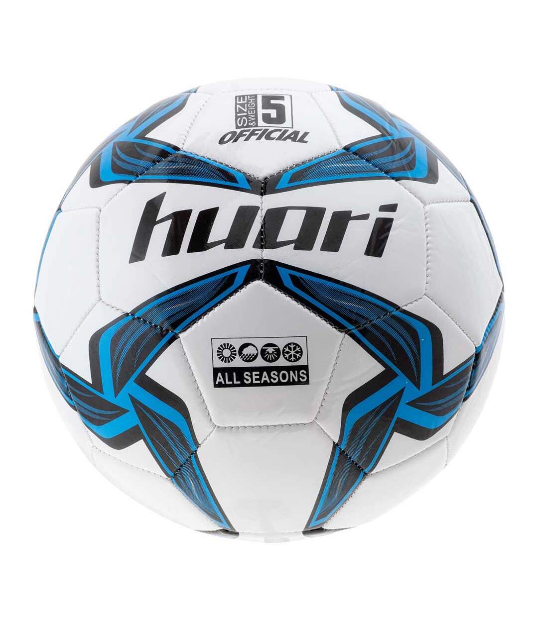 Ballon De Foot Nazare Taille 5 Blanc Bleu Noir Huari-1