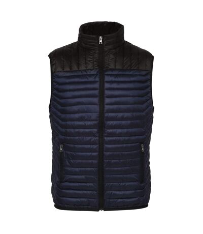 Doudoune gilet bicolore sans manches pour homme - TS028 - bleu marine et noir