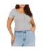 T-shirt Motif/style Côtelé Femme Gris Chiné Brave Soul-1