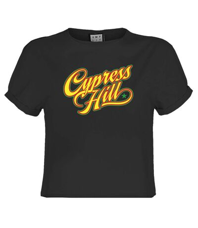 Womens/ladies Script Cypress Hill Crop Top Charcoal Amplified
