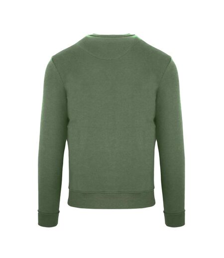 Mens Ribbed Sweatshirt Military Green Aquascutum