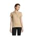 SOLS Womens/Ladies People Pique Short Sleeve Cotton Polo Shirt (Sand)