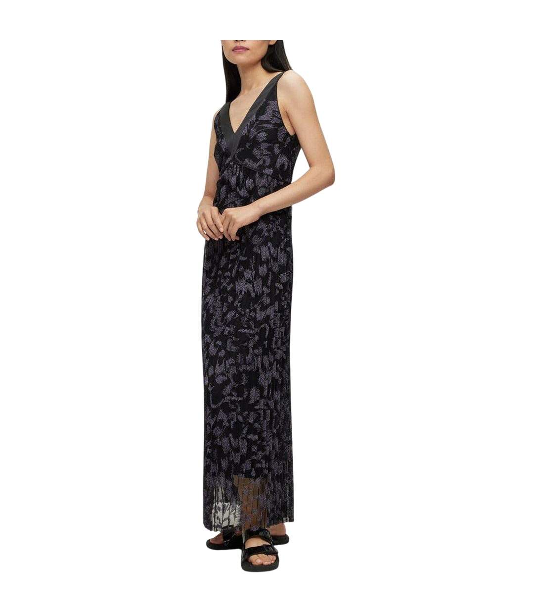 Robe Portefeuille Sans Manches Dessona Femme Marron Boss-3