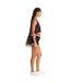 Womens/ladies cropped basketball vest top black/red SikSilk-3