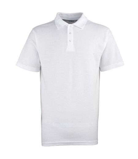 Premier Mens Stud Heavyweight Plain Pique Polo Shirt (White) - UTRW1109