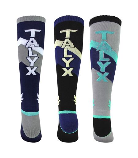 3 Pack Mens Ski Socks Cushioned Thermal Moisture Wicking Winter Sports Socks