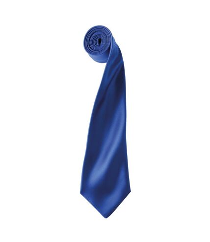 Premier Mens Plain Satin Tie (Narrow Blade) (Royal) (One Size)