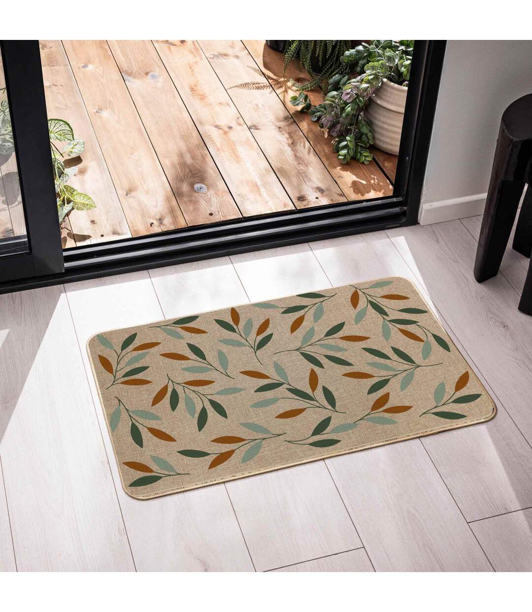 Tapis Tissé Imprimé Lucene 45x75cm Naturel-2