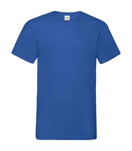 Mens value v neck t-shirt royal blue Fruit of the Loom