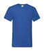 Mens value v neck t-shirt royal blue Fruit of the Loom