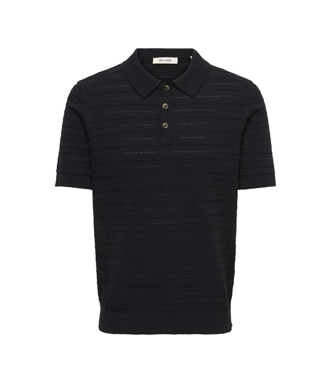 Polo noir homme only & sons onstano life-1