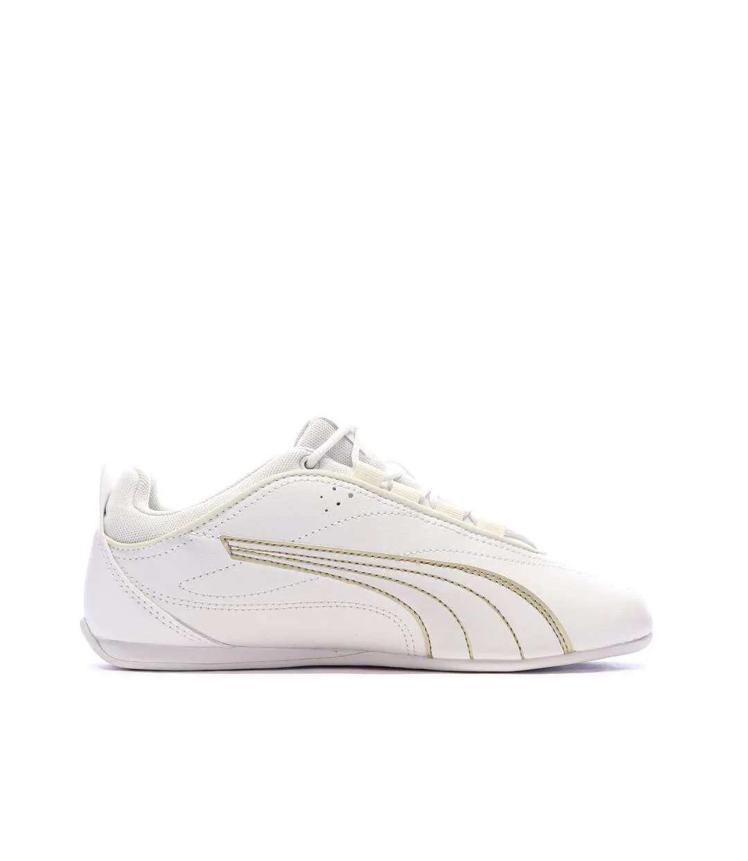 Baskets blanches/doré femme puma catch soleil-2