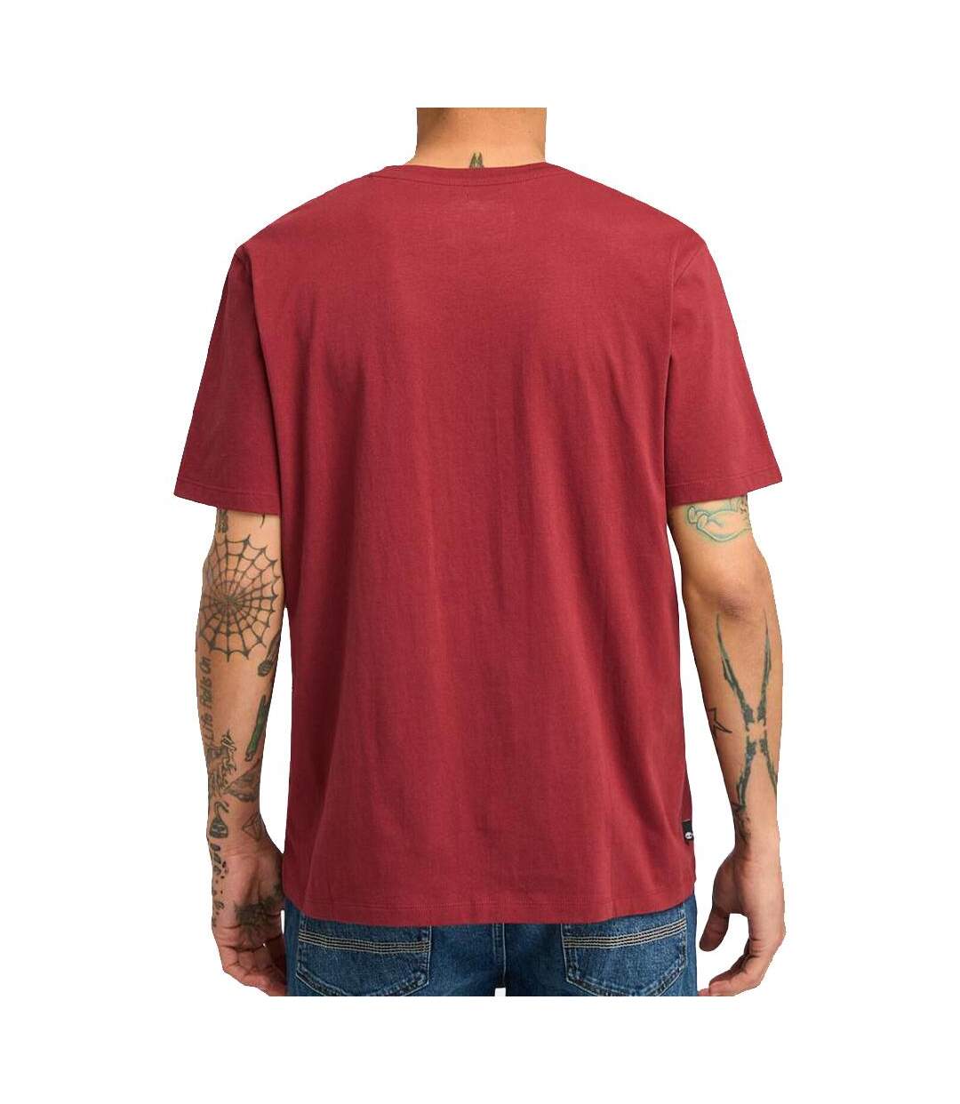 T-Shirt bordeaux/noir homme timberland sleeve-2