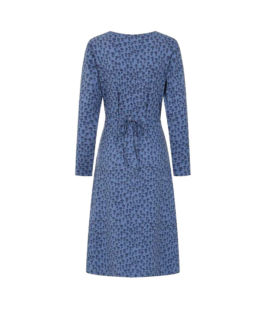 Robe Mi-longue Manches Longues Femme Bleu Lazy Jacks-3