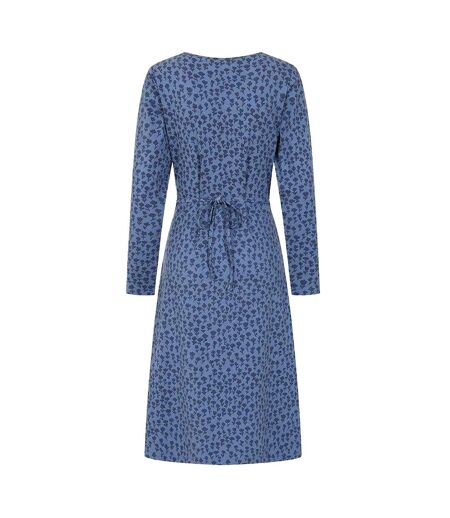 Robe Mi-longue Manches Longues Femme Bleu Lazy Jacks