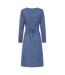 Robe Mi-longue Manches Longues Femme Bleu Lazy Jacks-3