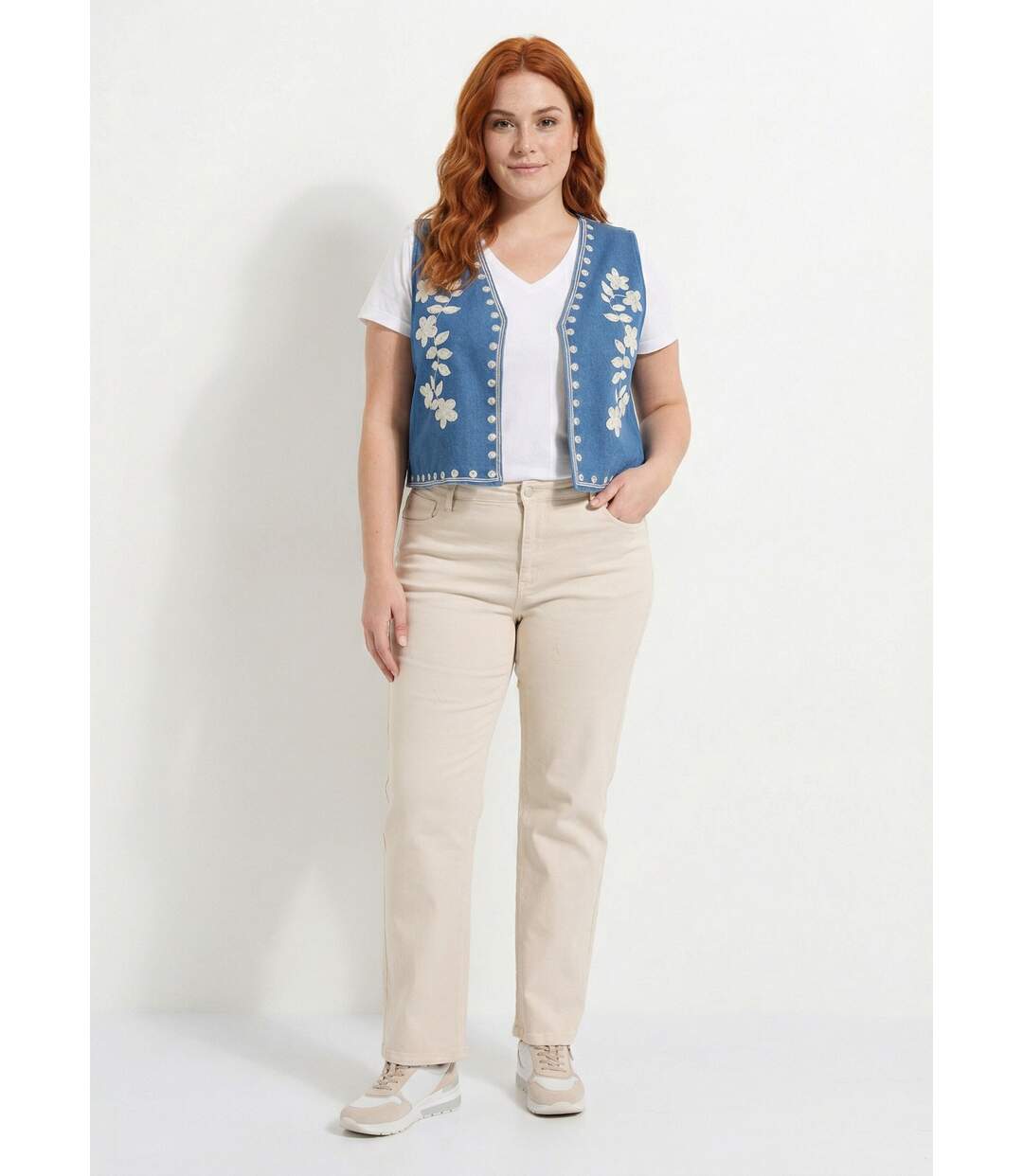 Gilet sans manches denim avec broderies-3