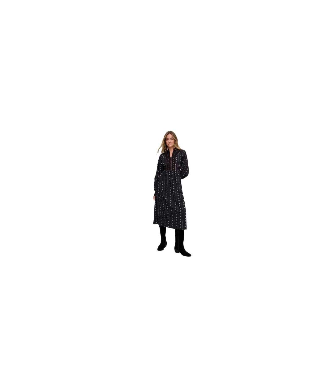 Robe Mi-longue Ocean Femme Noir Raffya-1