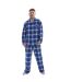 Ensemble De Pyjama Long Motif/style À Carreaux Homme Bleu Gris Keanu-1