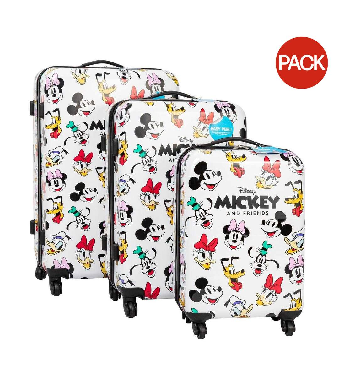 Lot De 3  Ensemble Bagage À Main 66,04 Cm Blanc Mickey Mouse & Friends-1