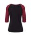 Haut Manches ¾ Motif/style Contrasté Femme Noir Bordeaux Urban Classics-2