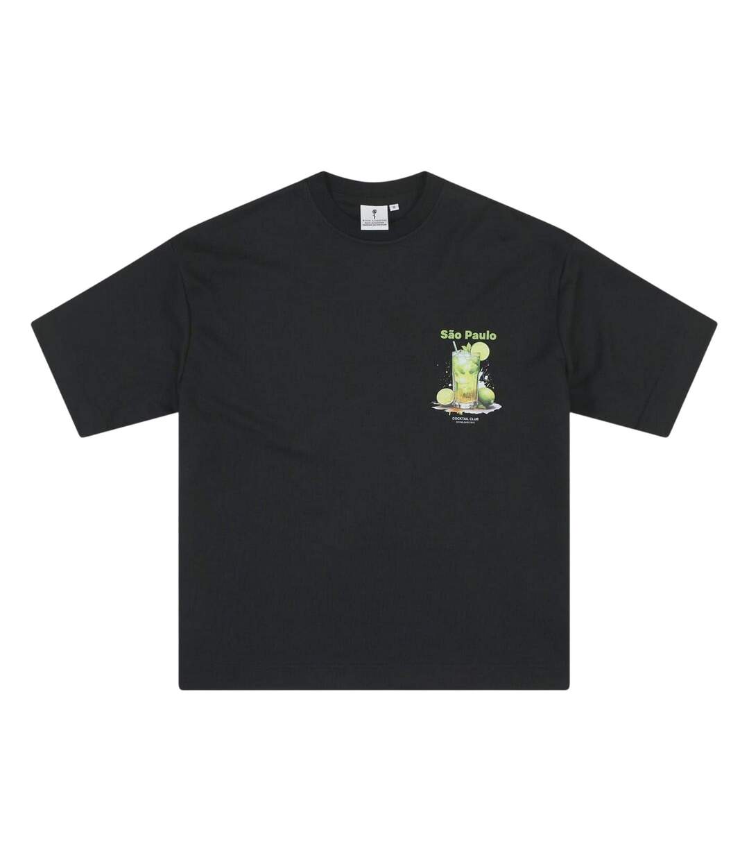 T-shirt Motif/style Imprimé Graphique Sao Paulo Adulte Noir Rose London-2