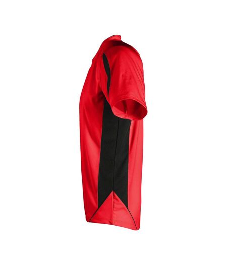 SOLS Mens Maracana 2 Short Sleeve Scoccer T-Shirt (Red/Black) - UTPC2810