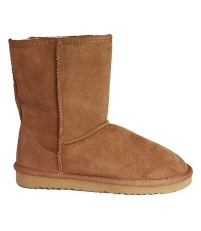 Womens/ladies Jodie Sheepskin Ankle Boots Chestnut Eastern Counties Leather