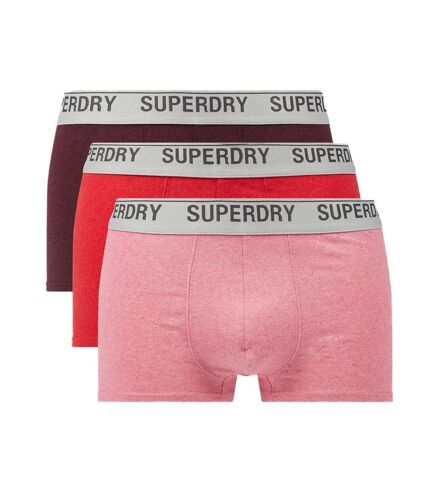 X3 Boxers Rouge/Rose/Violet Homme Superdry Trunk - S