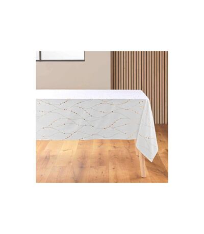 Nappe Antitache Imprimé Firmament 140x240cm Blanc & Or